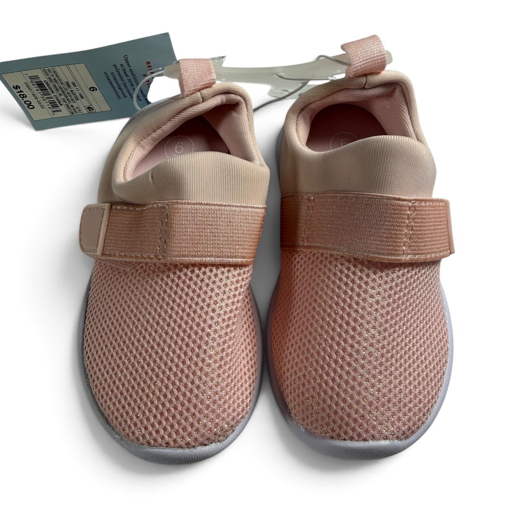 Cat & Jack Austen Pink Glitter Mesh Toddler Slip On Sneakers Size 6 NEW - Picture 4 of 6